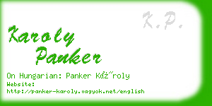 karoly panker business card